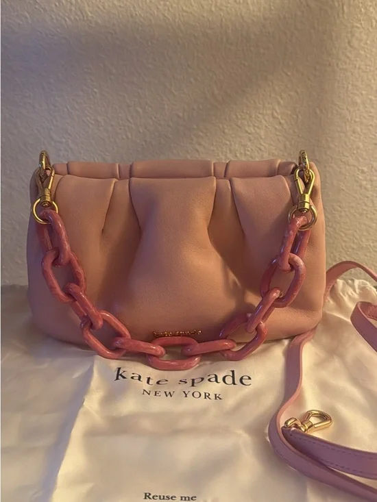 kate spade pink soufflé bag with Pink Chain and Gold Hardware - Picture 1 of 3